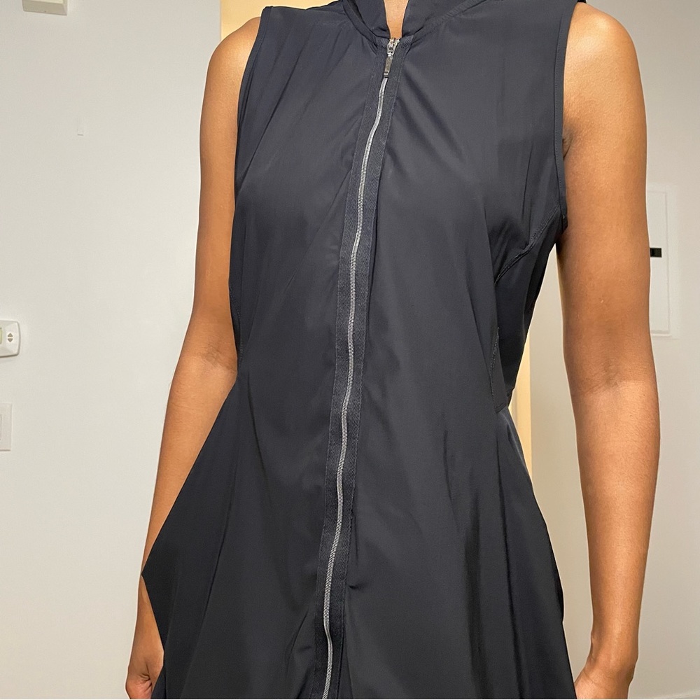 🎬 Women’s Black Sleeveless Double Zip Dress by Sun Light
